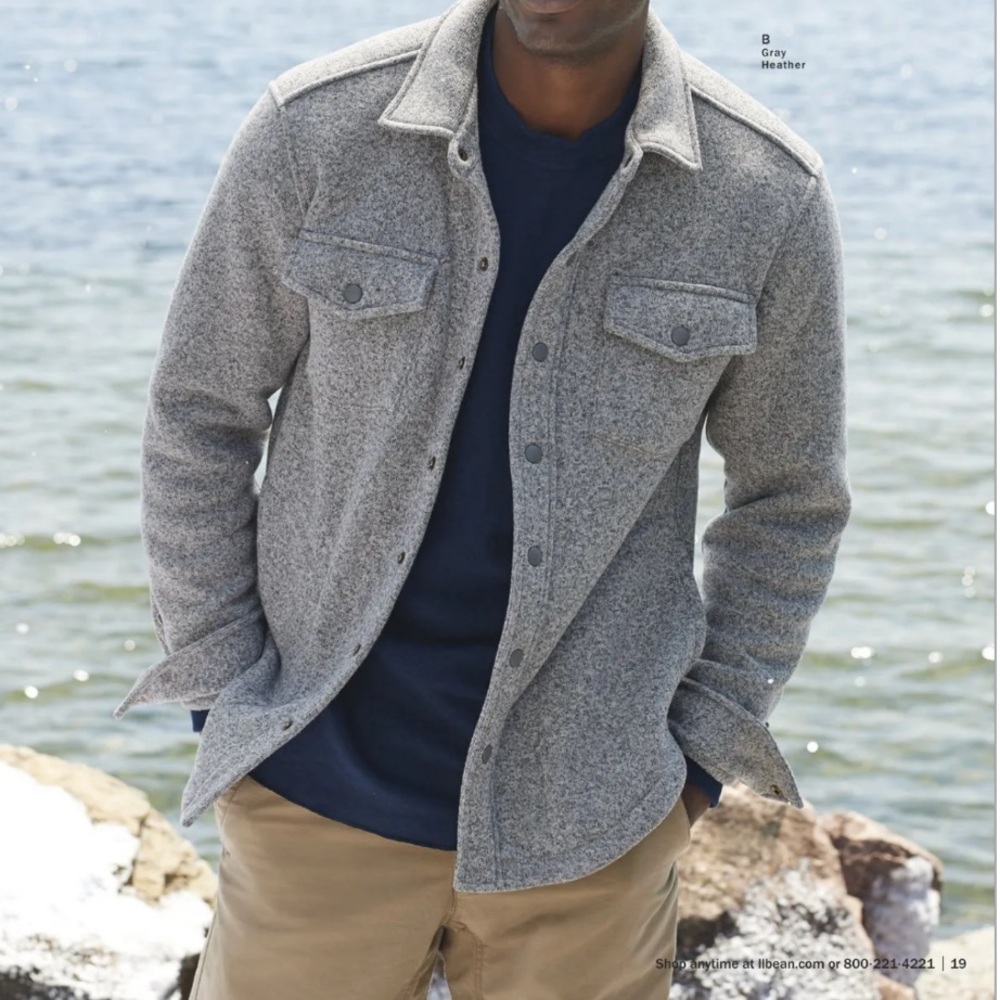 LL Bean Sweater Fleece Shirt Jac